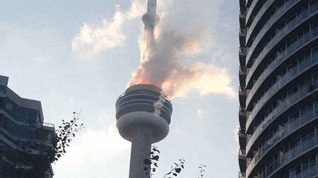 Bomberos logran extinguir  preocupante incendio en la CN Tower