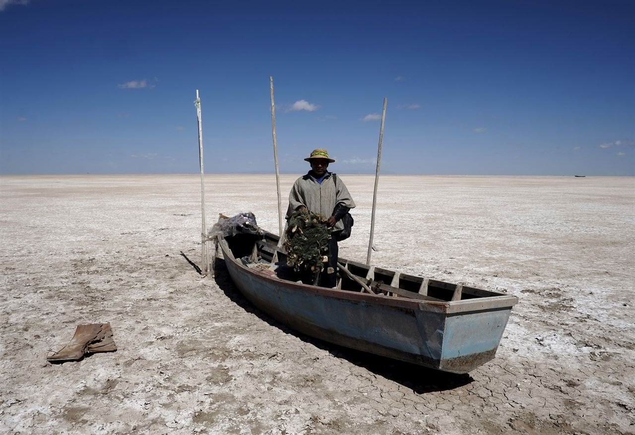 Se secó el lago Poopó en Bolivia