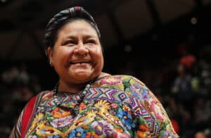  Menchu attends a meeting of indigenous communities in Caracas