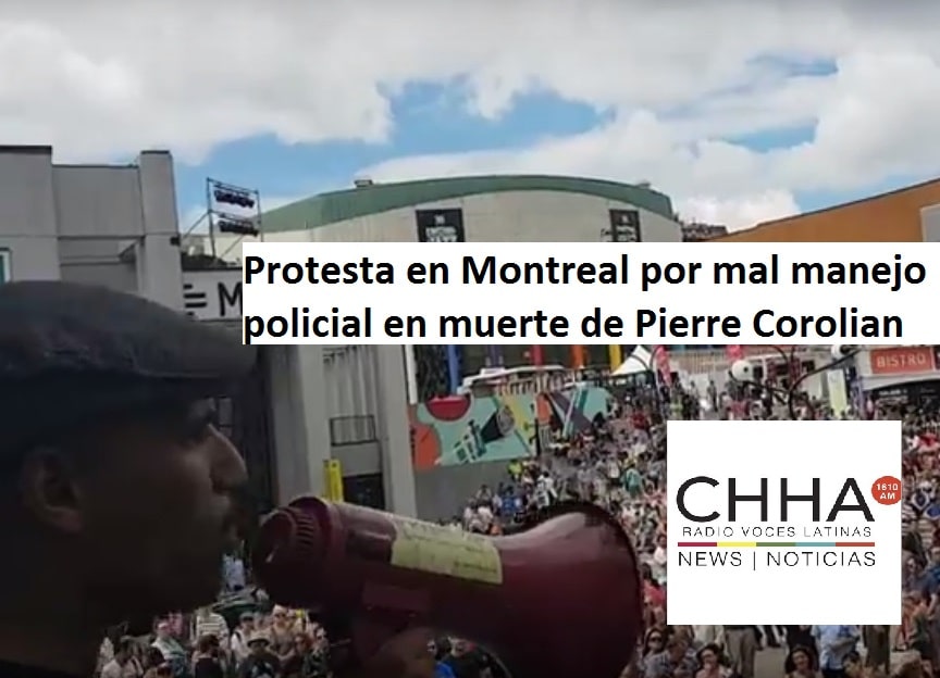 Protesta en Montreal por mal manejo policial en muerte de Pierre Corolian