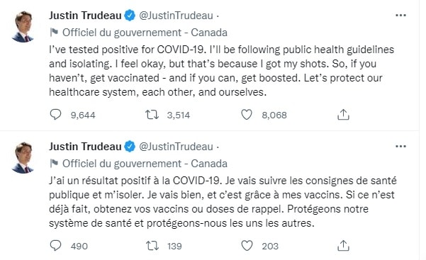 Justin Trudeau da positivo por COVID-19 por segunda ocasión