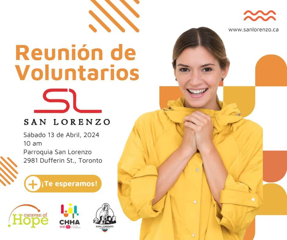 Joven voluntaria invita a reunion de voluntarios San Lorenzo, el sábado 13 de abril, a partir de las 10 am.
