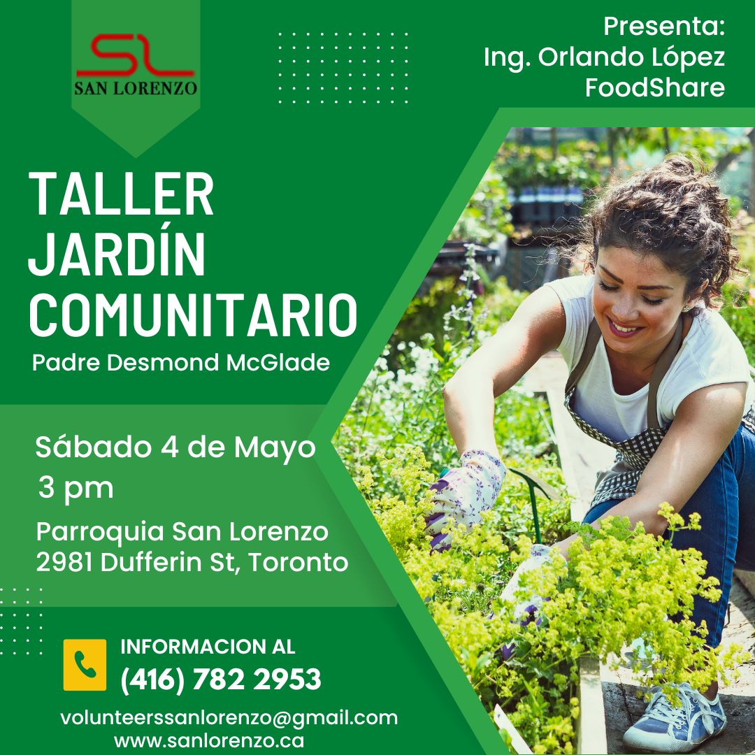 Afiche Taller Jardin Comunitario San Lorenzo 4 de Mayo 2024
