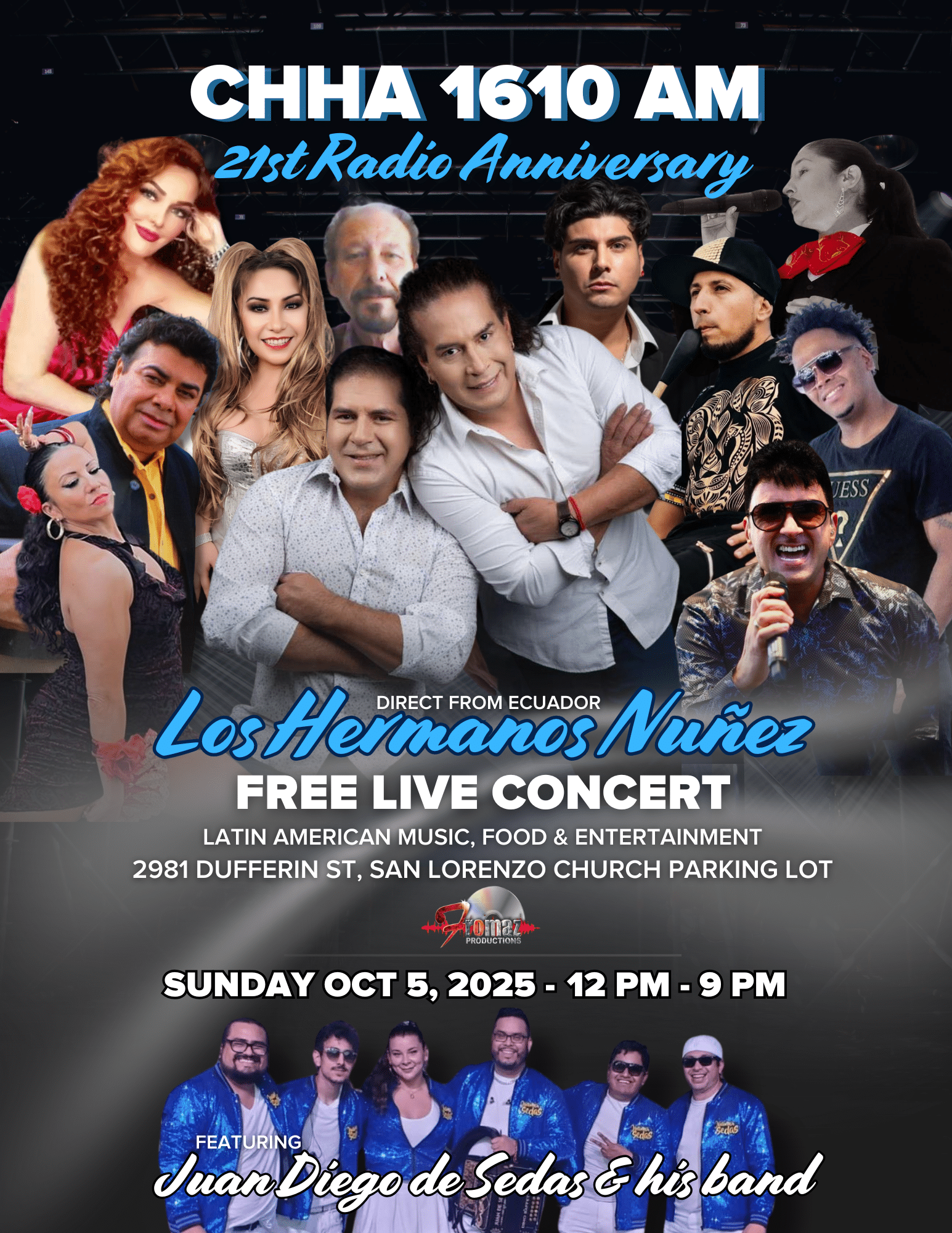Blue and White Modern Live Music Event Flyer