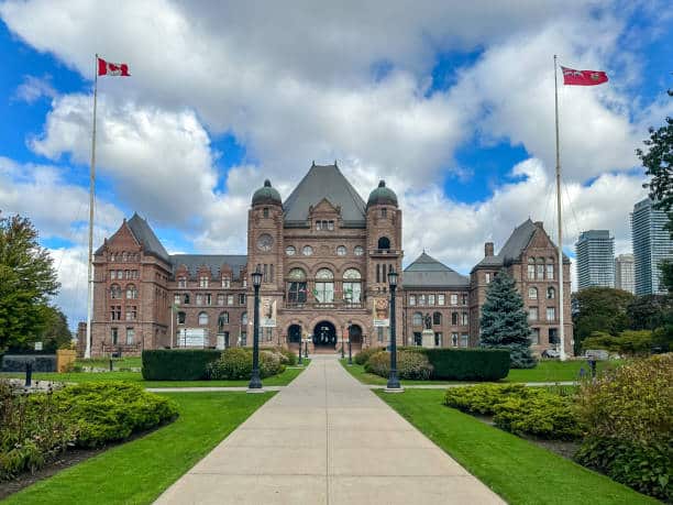 Toronto, Ontario - October 7, 2023: The Legislative Assembly of Ontario in downtown Toronto